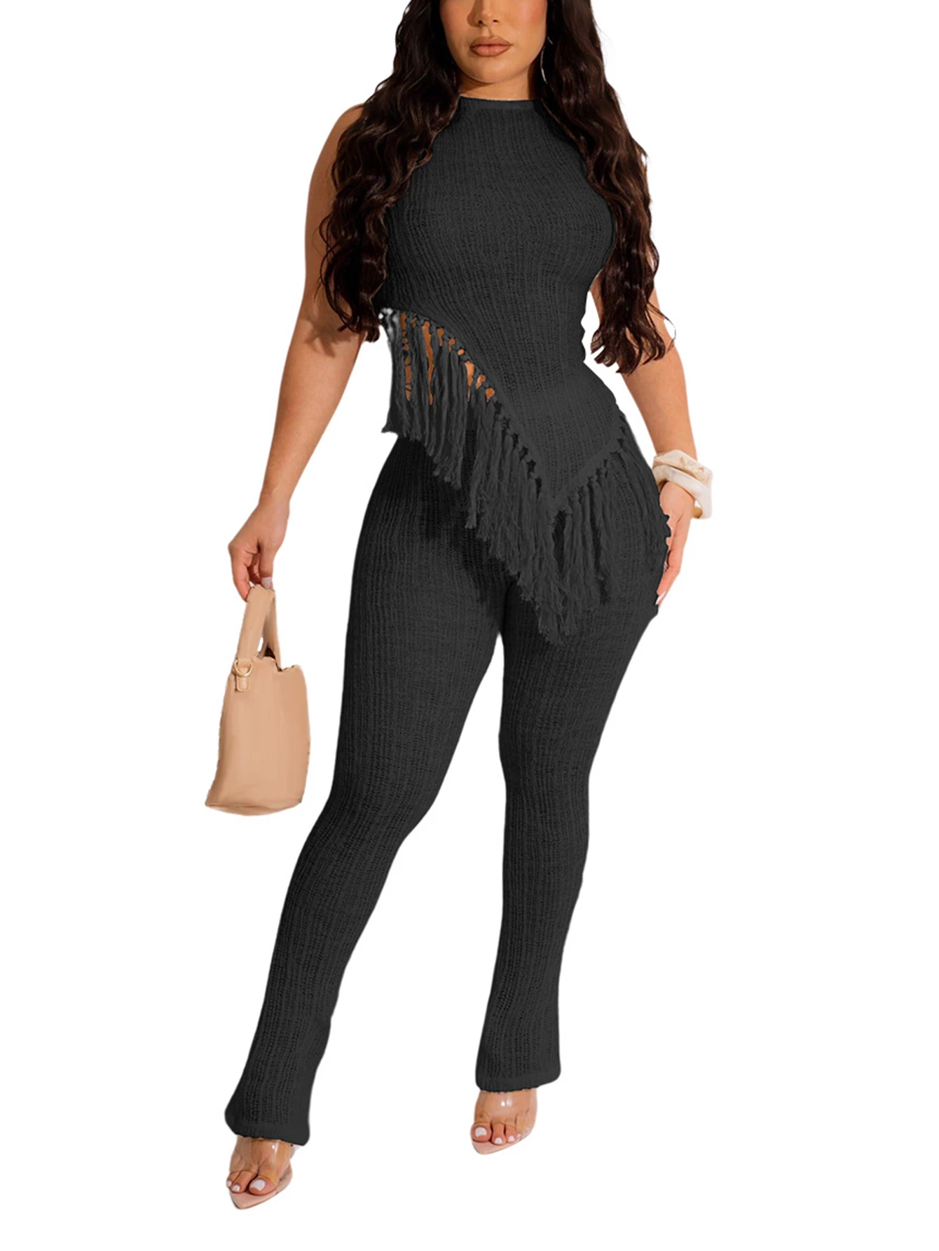 Women Two Piece Sets Casual Tank Top Knitted Tassel+Long Pants Women Set Outfit Summer
Women Two Piece Sets Casual Tank Top Knitted Tassel+Long Pants Women Set Outfit Summer
