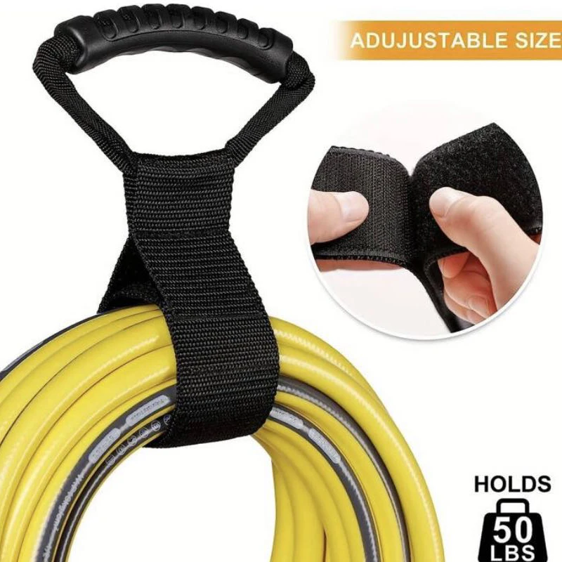 Storage band-hook-and-loop band with handle for garden hoses, extension cords, cables, garages, boats, RV accessories organizati
Storage band-hook-and-loop band with handle for garden hoses, extension cords, cables, garages, boats, RV accessories organizati