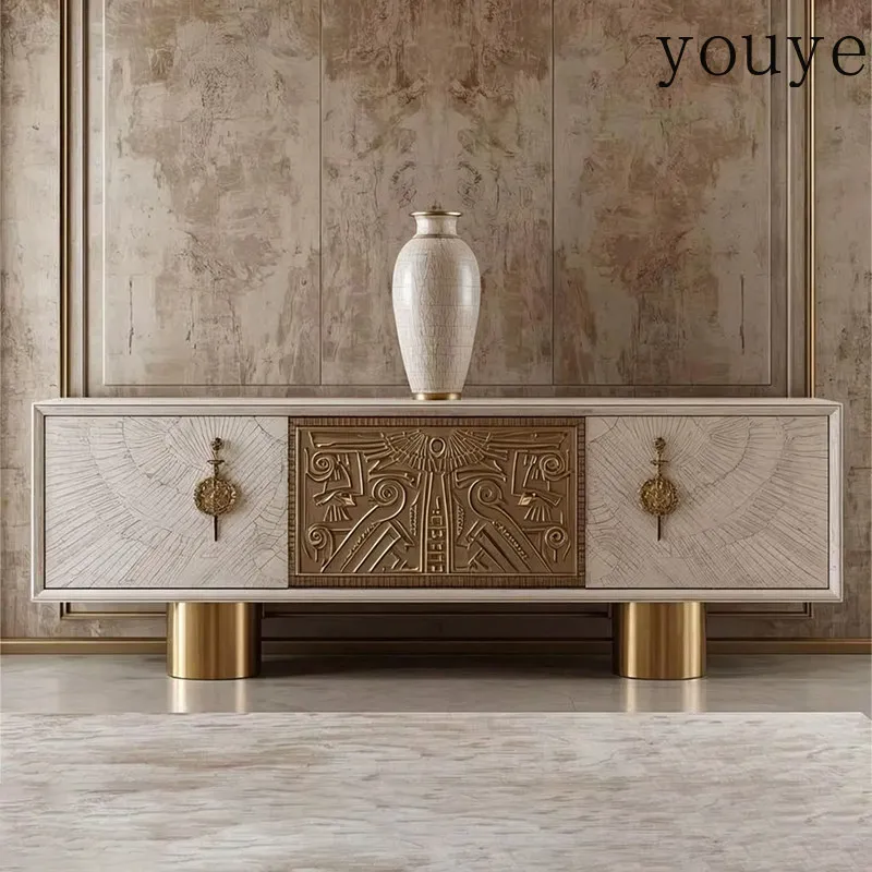 American light luxury dining side cabinet villa high-end solid wood storage cabinet modern living room wall decoration
American light luxury dining side cabinet villa high-end solid wood storage cabinet modern living room wall decoration