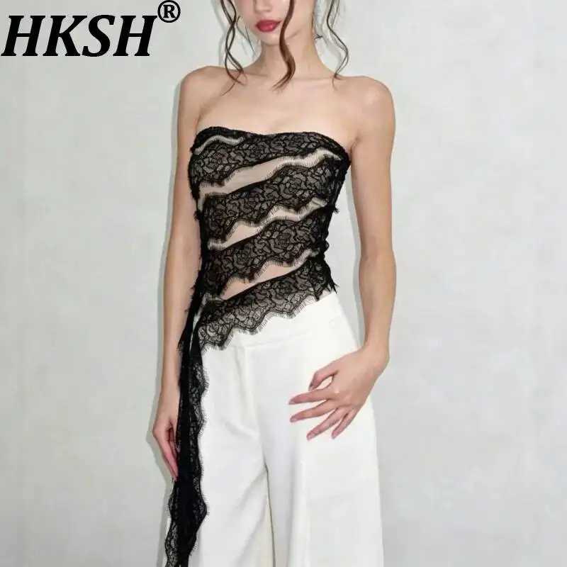 HKSH Women Sexy Vest Strapless Lace Patchwork Color Block Ribbon Slim Fit High-End Chic Fashion Tank Top New Summer 2026 HK22880
HKSH Women Sexy Vest Strapless Lace Patchwork Color Block Ribbon Slim Fit High-End Chic Fashion Tank Top New Summer 2026 HK22880