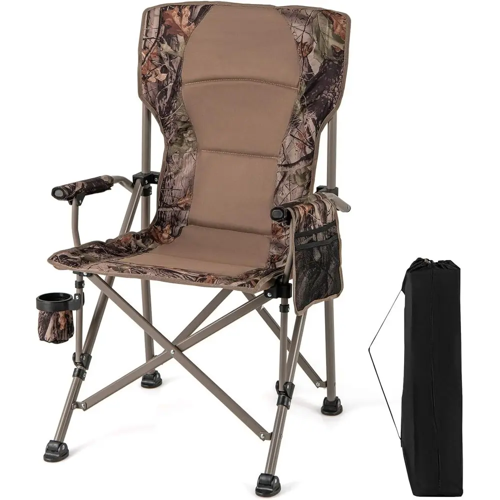 Durable Camping Chair with 400 lbs Capacity, Armrests, Cup Holder, Storage Pocket, Adjustable Feet, Portable with Carrying Bag f
Durable Camping Chair with 400 lbs Capacity, Armrests, Cup Holder, Storage Pocket, Adjustable Feet, Portable with Carrying Bag f