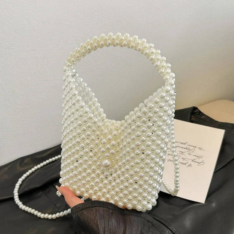 High Quality PVC Crossbody Bag For Women Luxury Pearl Party Purse Clutch Bag Lady Designer Handmade Woving Beading Handbag Tote
High Quality PVC Crossbody Bag For Women Luxury Pearl Party Purse Clutch Bag Lady Designer Handmade Woving Beading Handbag Tote