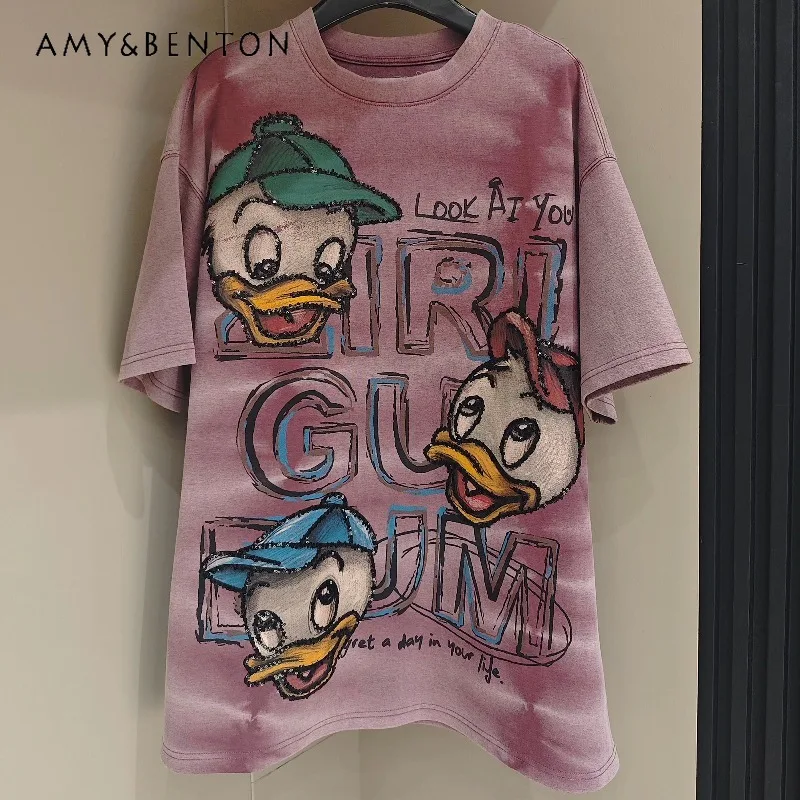 Heavy Craft Sequin Cartoon Y2k Loose Casual Short Sleeves T-shirt Pullovers For Women's Unique Design Sweet Cute Pullover Tshirt
Heavy Craft Sequin Cartoon Y2k Loose Casual Short Sleeves T-shirt Pullovers For Women's Unique Design Sweet Cute Pullover Tshirt