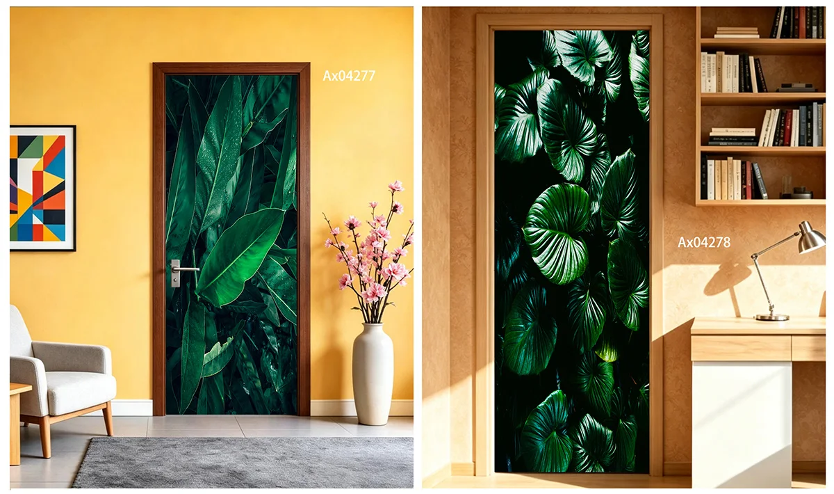 Dark Background Glossy Long Banana Leaf Tropical Vertical Door Sticker Self-adhesive Waterproof Vinyl Door Mural Decor
Dark Background Glossy Long Banana Leaf Tropical Vertical Door Sticker Self-adhesive Waterproof Vinyl Door Mural Decor