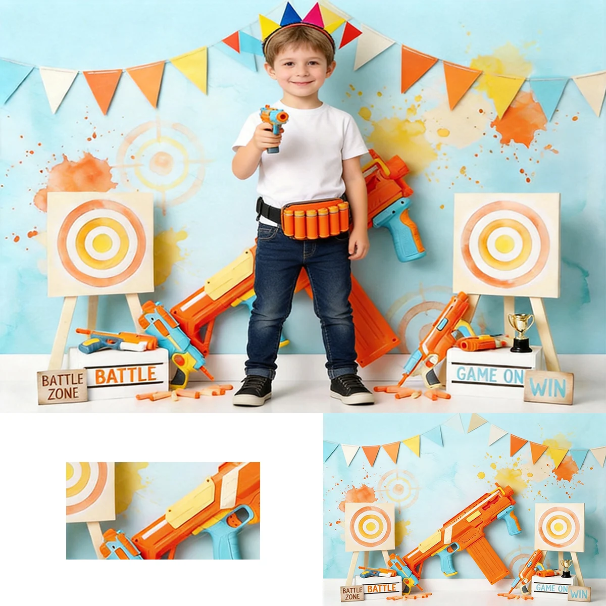 Toy Shooting Game Battle Birthday Party Photography Backdrop Little Boys Photo Studio Background Decoration Props
Toy Shooting Game Battle Birthday Party Photography Backdrop Little Boys Photo Studio Background Decoration Props