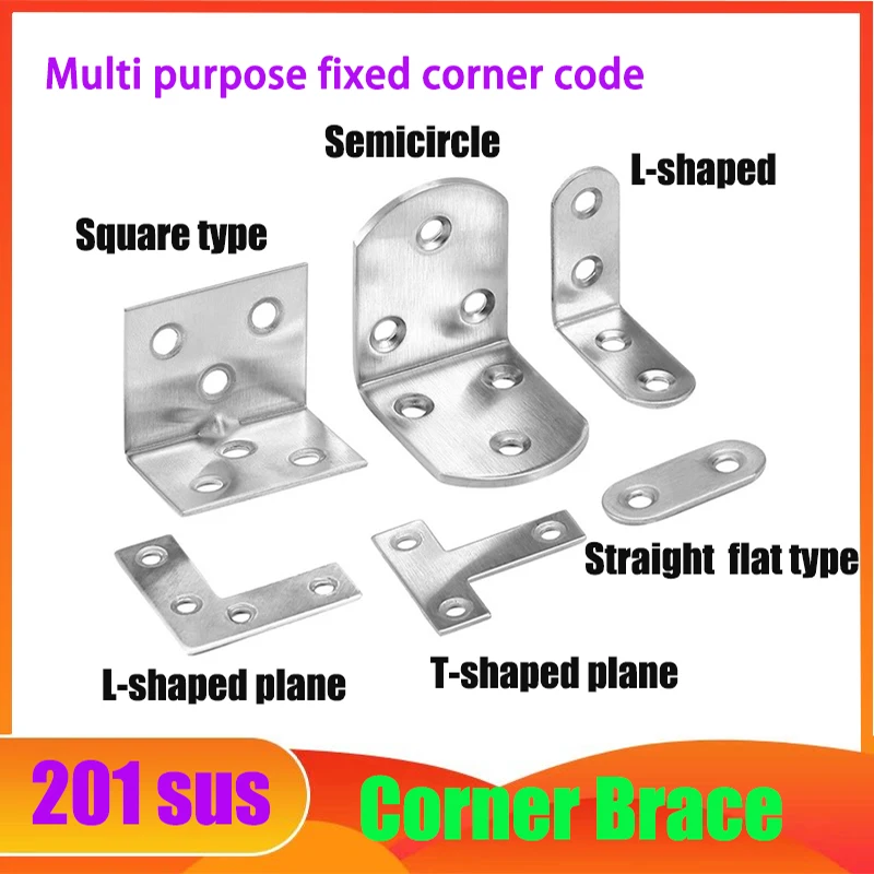 201 Stainless Steel Corner Bracke 90° Iron Plate Shelf Bracket L - Shaped Bracket Wooden Board Fixed Triangle Iron Mending Plate
201 Stainless Steel Corner Bracke 90° Iron Plate Shelf Bracket L - Shaped Bracket Wooden Board Fixed Triangle Iron Mending Plate