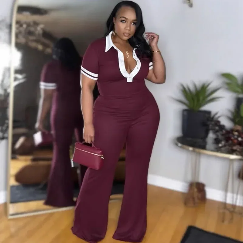 Patchwork Casual Overalls Woman Jumpsuits and Rompers Striped Short Sleeve Turn-down Collar One Piece Outfits Combinaison Femme
Patchwork Casual Overalls Woman Jumpsuits and Rompers Striped Short Sleeve Turn-down Collar One Piece Outfits Combinaison Femme