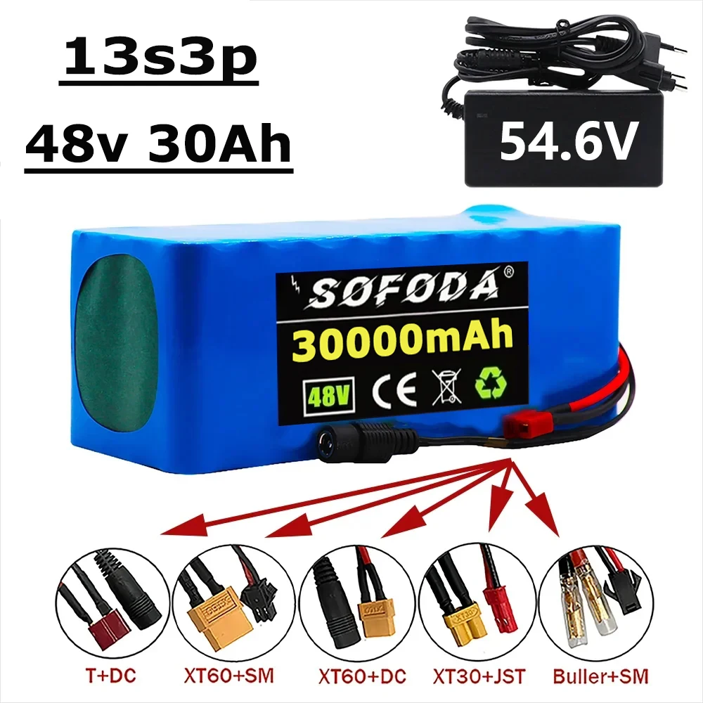 13S3P 48V 30000mAh lithium-ion battery pack with 1000W BMS, suitable for+54.6V charger
13S3P 48V 30000mAh lithium-ion battery pack with 1000W BMS, suitable for+54.6V charger