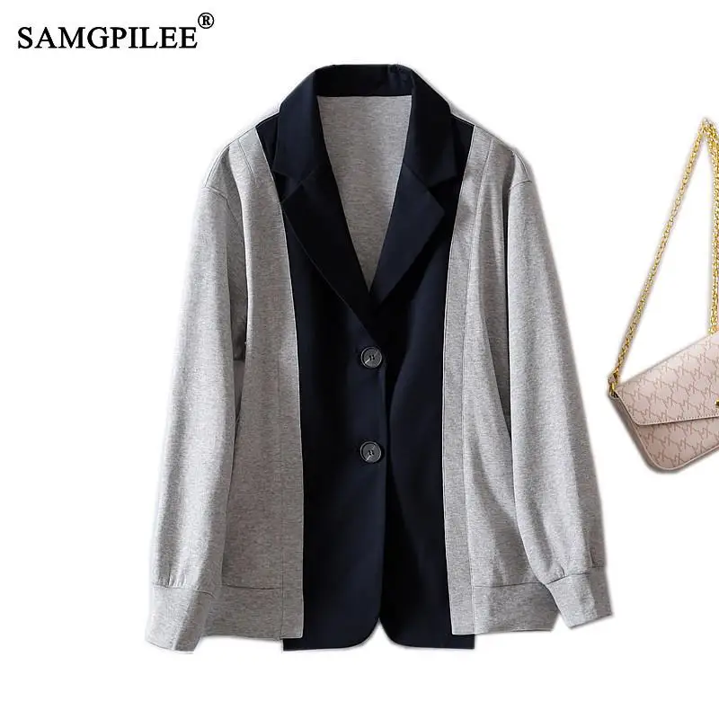 European Women's Jacket Spring 2022 Hepburn Style Color Matching Suit Collar Single-breasted Straight Shawl Short Jacket Women
European Women's Jacket Spring 2022 Hepburn Style Color Matching Suit Collar Single-breasted Straight Shawl Short Jacket Women