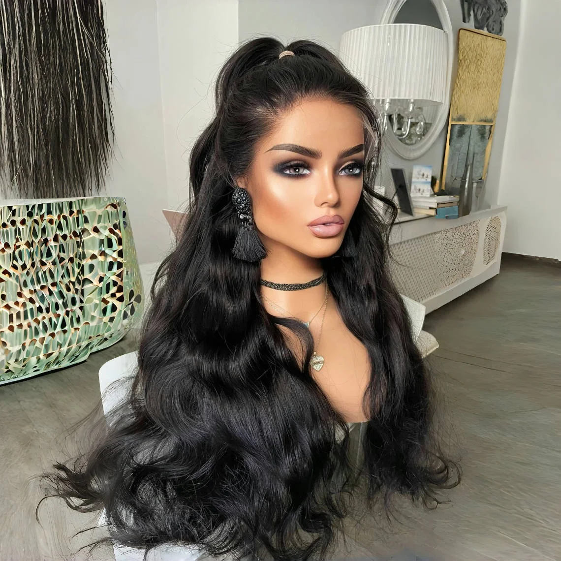 Body Wave Black Hair 100% Human Hair Wig 18inch 5*5 Lace Front150 Density with Baby Hair Pre-Plucked Soft Hair Wig
Body Wave Black Hair 100% Human Hair Wig 18inch 5*5 Lace Front150 Density with Baby Hair Pre-Plucked Soft Hair Wig