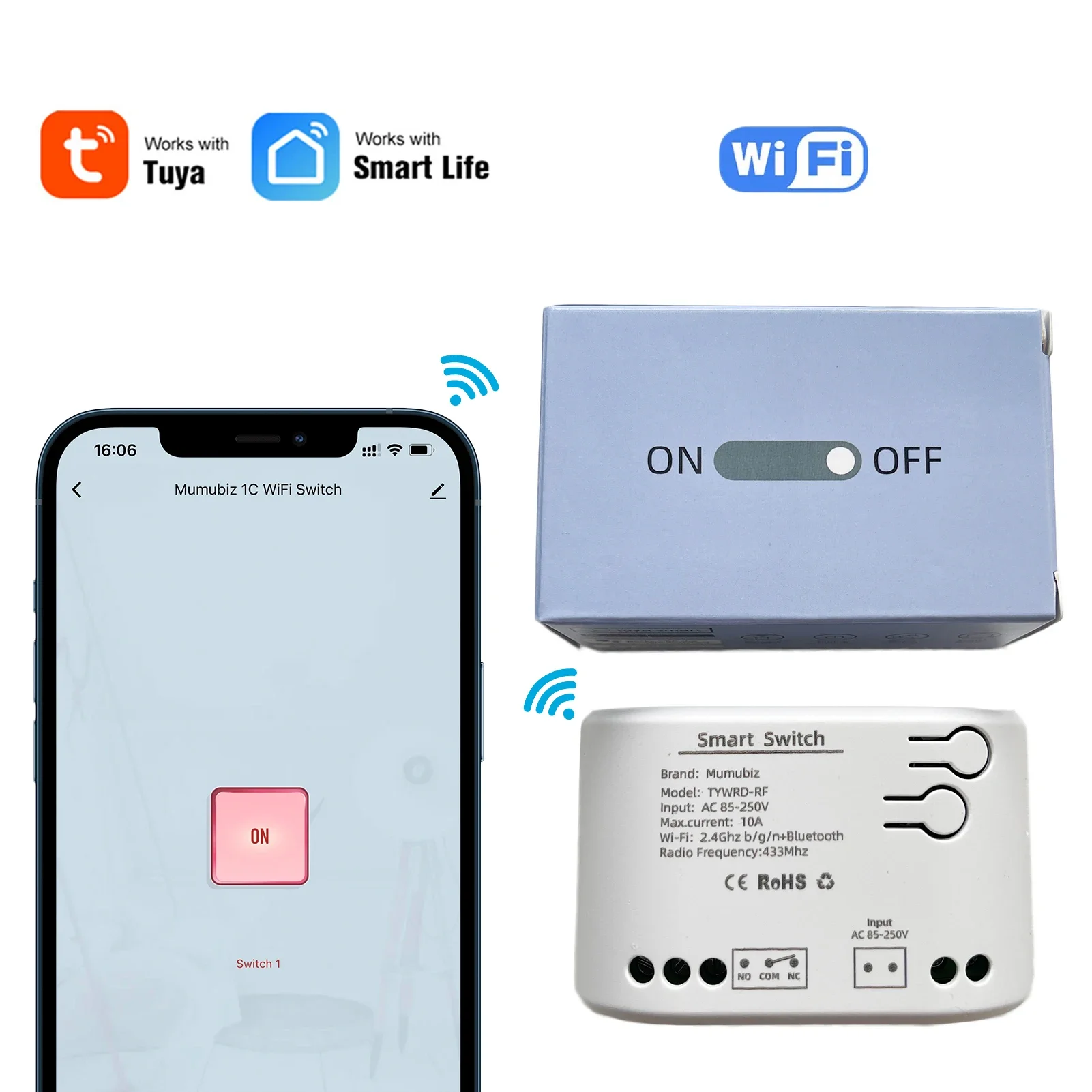 Tuya WiFi Smart Switch 220V Relay Dry Contact Remote Control Switch,Gate Opener,Inching Mode,Works with Alexa Google Home
Tuya WiFi Smart Switch 220V Relay Dry Contact Remote Control Switch,Gate Opener,Inching Mode,Works with Alexa Google Home