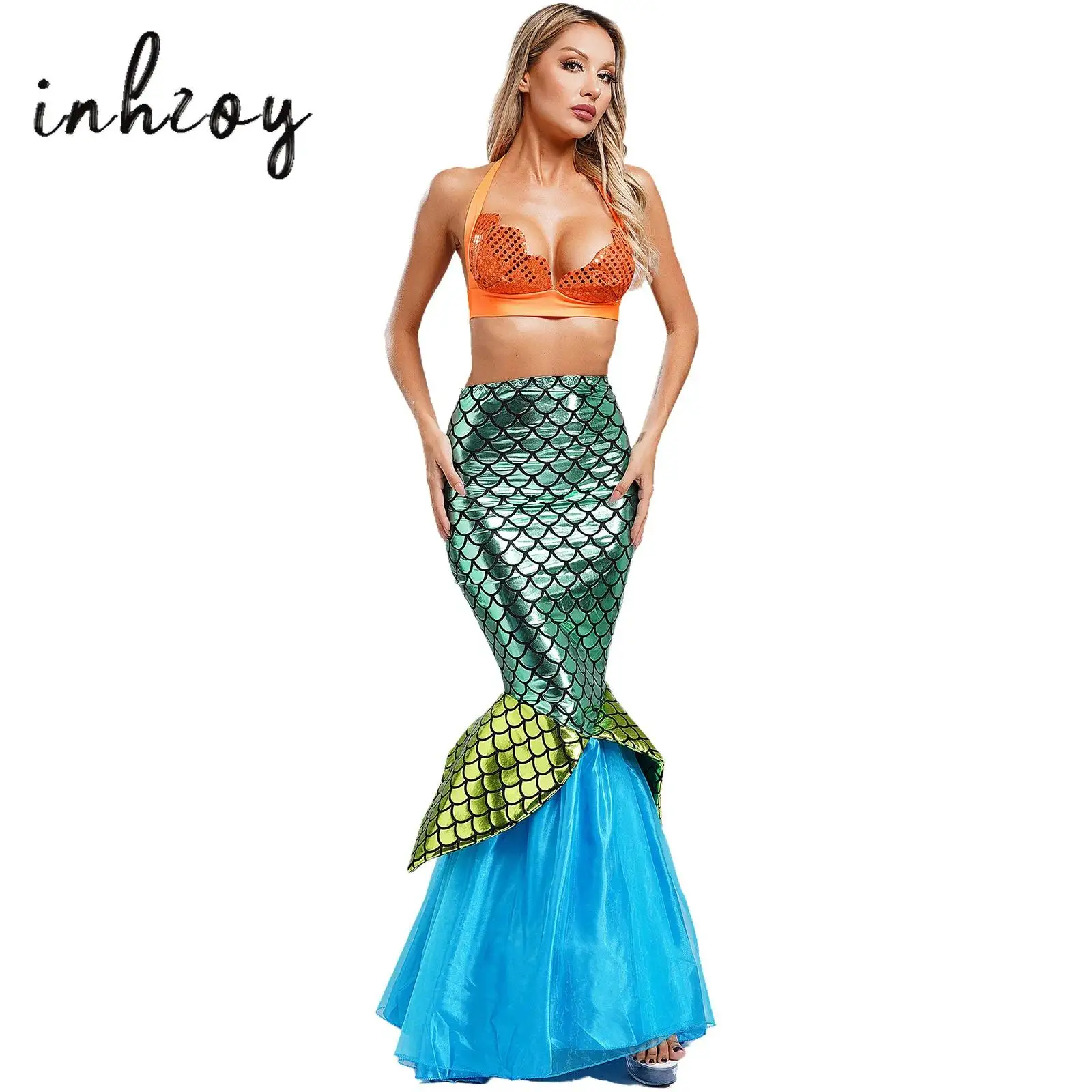 Anime Sexy Mermaid Princess Costumes Adult Women Halloween Mermaid Masquerade Uniforms Dress Up Fancy Sequins Ruffle Dress
Anime Sexy Mermaid Princess Costumes Adult Women Halloween Mermaid Masquerade Uniforms Dress Up Fancy Sequins Ruffle Dress