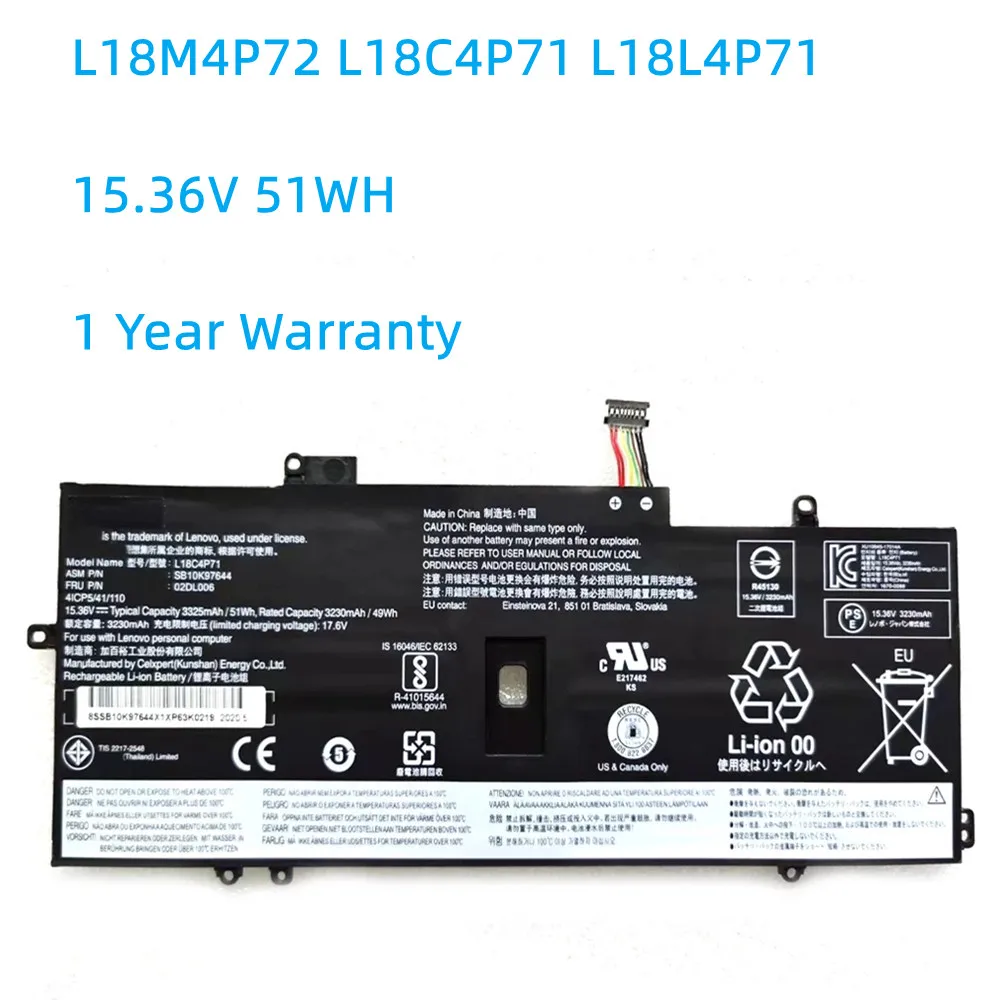 L18M4P72 15.36V 51WH Laptop Battery For Lenovo X1 Carbon 2019 2020 year L18C4P71 L18M4P72 L18L4P71
L18M4P72 15.36V 51WH Laptop Battery For Lenovo X1 Carbon 2019 2020 year L18C4P71 L18M4P72 L18L4P71