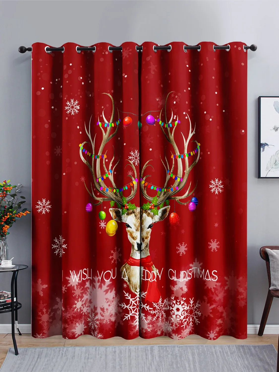 Happy New Year Santa Claus Merry Christmas Reindeer Shading Darkening Curtain for Living Room Bedroom Kitchen Home Hook Decor
Happy New Year Santa Claus Merry Christmas Reindeer Shading Darkening Curtain for Living Room Bedroom Kitchen Home Hook Decor