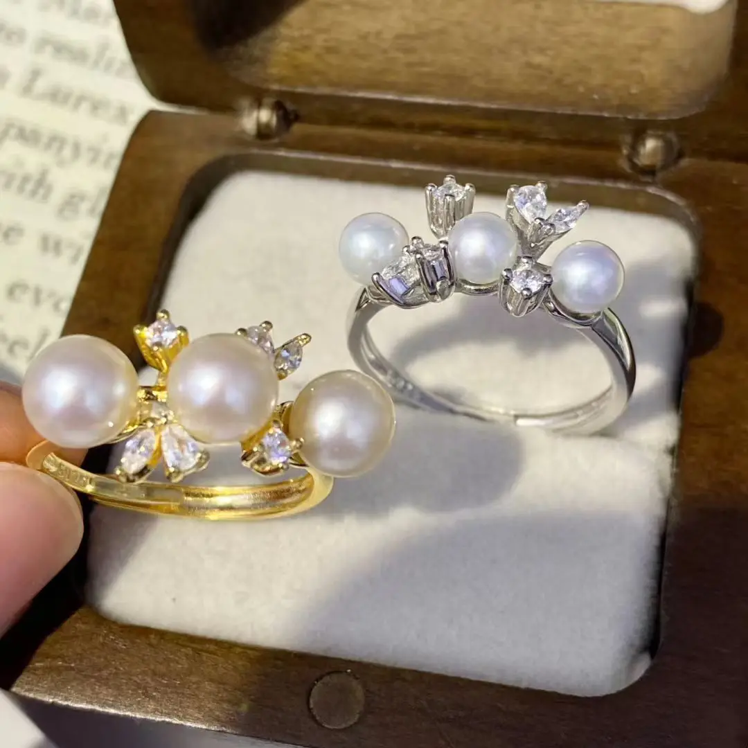 S925 Sterling Silver Adjustable Ring Mount Settings Findings Mountings Accessory Parts Fittings for 5-6.5mm Pearls 5pcs/lot
S925 Sterling Silver Adjustable Ring Mount Settings Findings Mountings Accessory Parts Fittings for 5-6.5mm Pearls 5pcs/lot