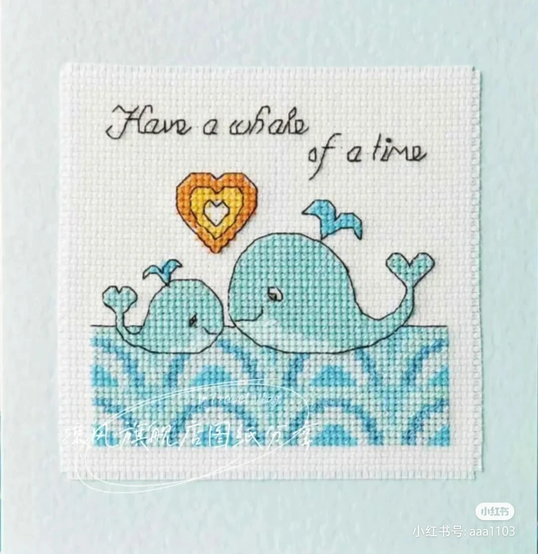 Cross Stitch 14CT Ecological Cotton Threads Embroidery Home Decoration Hanging unPainting Gift Whale mother and son 20-19
Cross Stitch 14CT Ecological Cotton Threads Embroidery Home Decoration Hanging unPainting Gift Whale mother and son 20-19