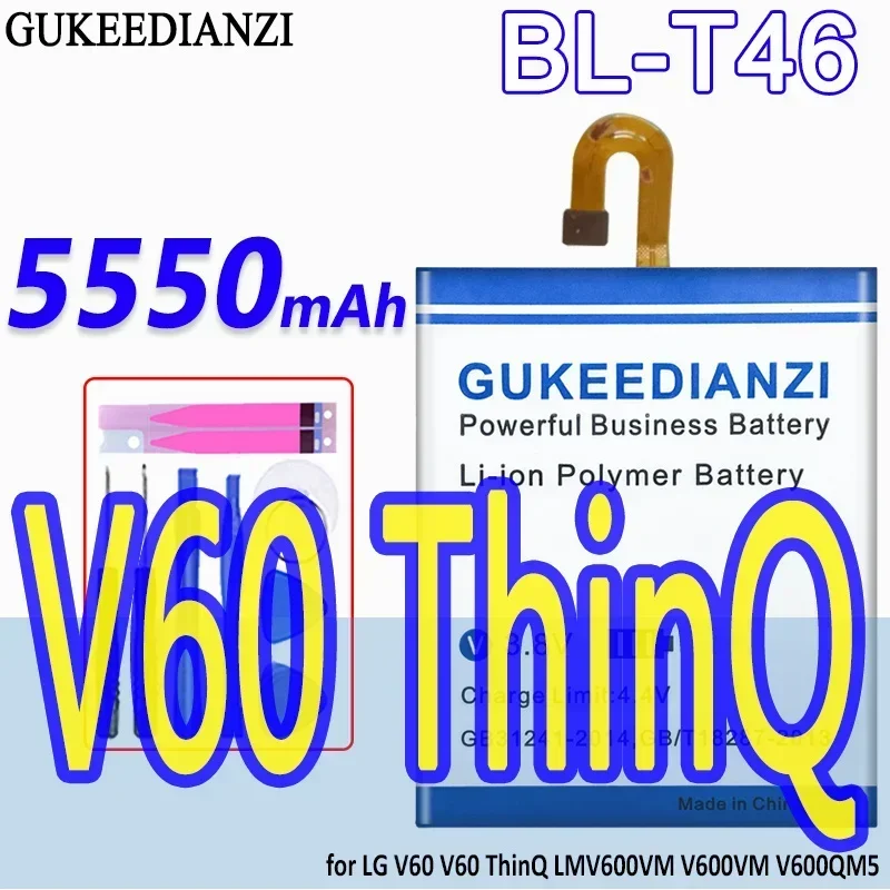 High Capacity GUKEEDIANZI Battery BL-T46 5550mAh for LG V60 ThinQ LMV600VM V600VM V600QM5 Mobile Phone Batteries
High Capacity GUKEEDIANZI Battery BL-T46 5550mAh for LG V60 ThinQ LMV600VM V600VM V600QM5 Mobile Phone Batteries