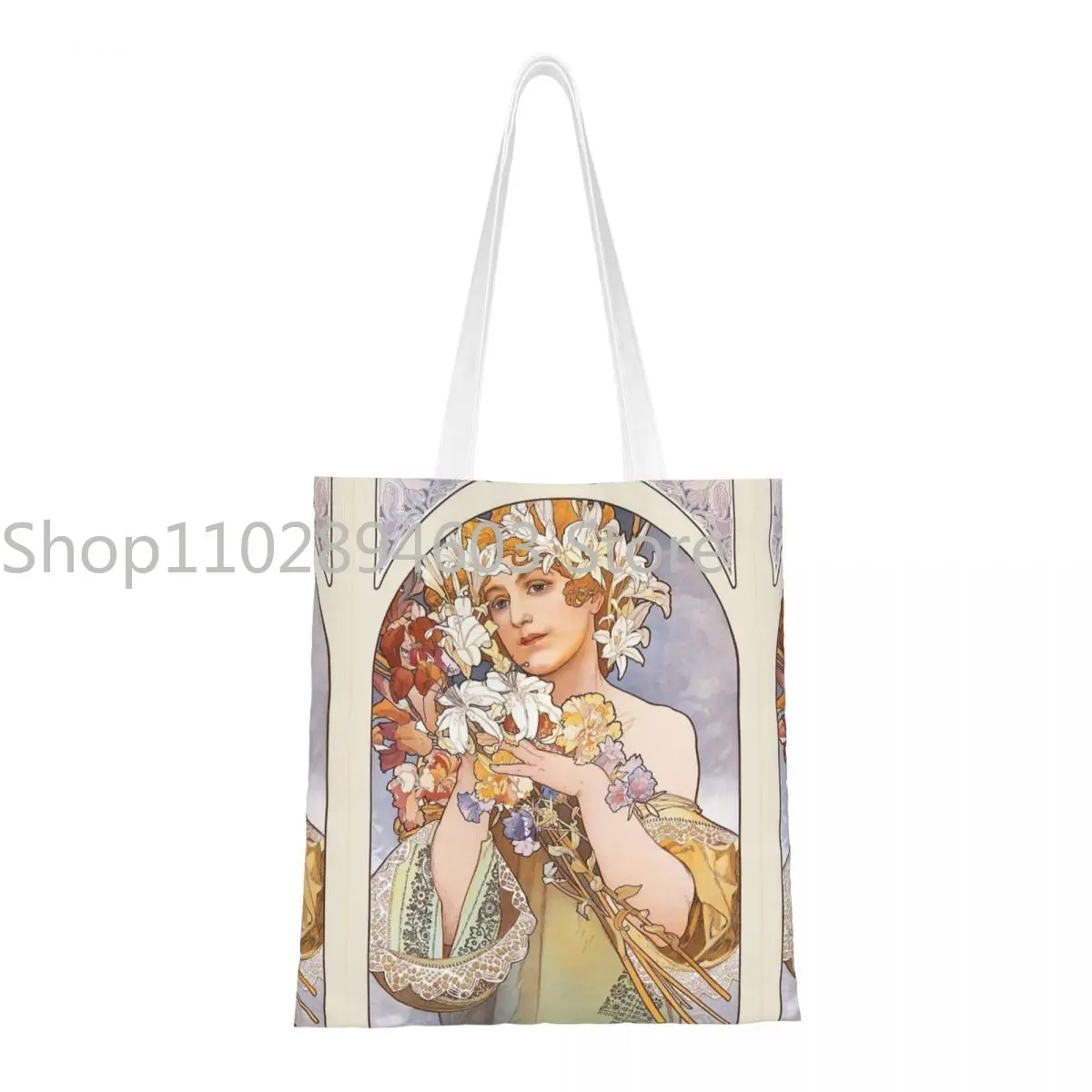 Flower (1897) By Alphonse Mucha Canvas Tote Bag Reusable Large Capacity Casual Bag for Women Men
Flower (1897) By Alphonse Mucha Canvas Tote Bag Reusable Large Capacity Casual Bag for Women Men