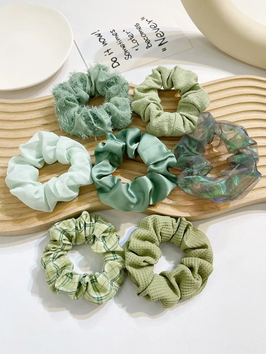 7pcs Green Plaid Print Scrunchies Hair Ties Elastic Hair Bands Women Hair Accessories
7pcs Green Plaid Print Scrunchies Hair Ties Elastic Hair Bands Women Hair Accessories