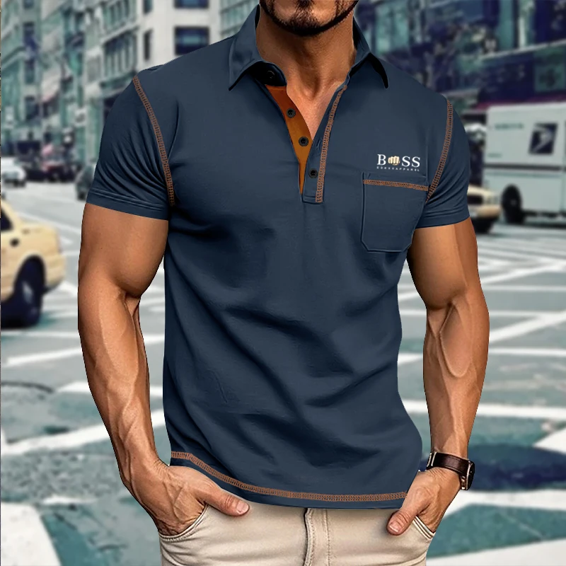 Summer men's casual short-sleeved Polo shirt , fashion,business, sports, breathable, T-shirt pocket top
Summer men's casual short-sleeved Polo shirt , fashion,business, sports, breathable, T-shirt pocket top