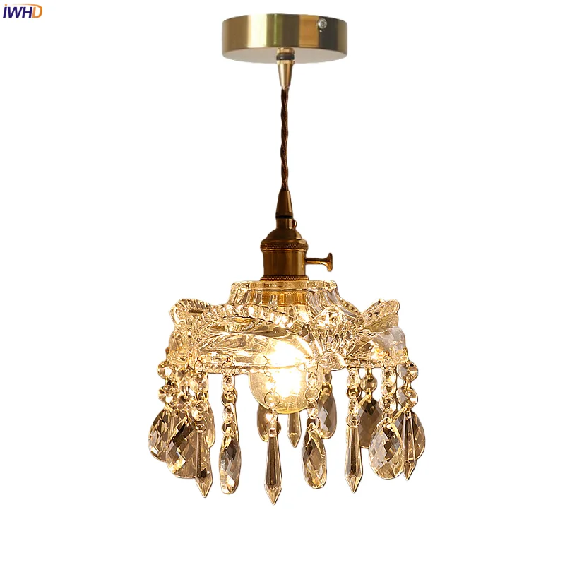 IWHD Copper Crystal Glass LED Hanging Lamp Bathroom Living Room Bedside Home Lighting French Vintage Pendant Lighting Luminaire
IWHD Copper Crystal Glass LED Hanging Lamp Bathroom Living Room Bedside Home Lighting French Vintage Pendant Lighting Luminaire