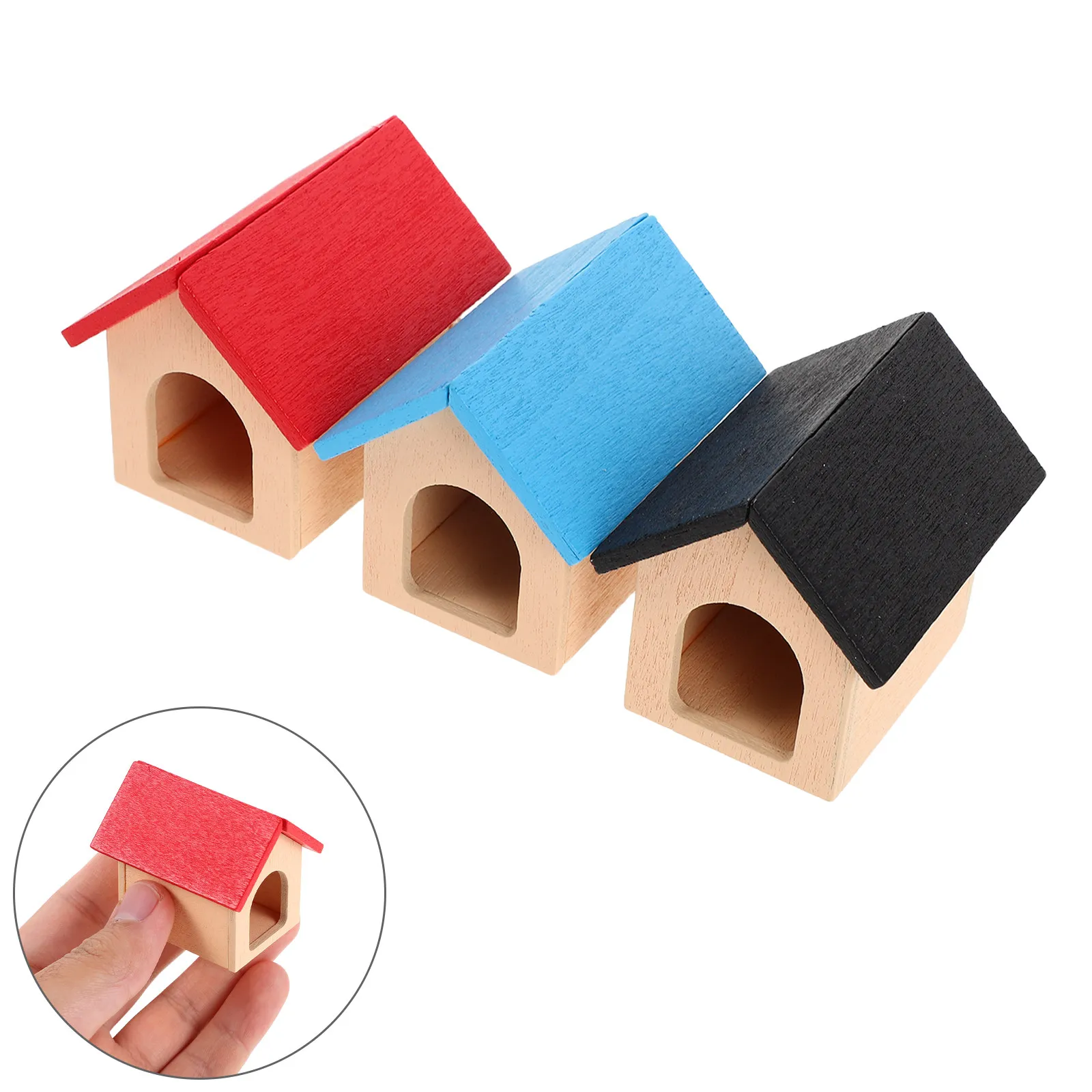3Pcs Wooden Mini Dog House for Dollhouse Pet Accessories - Realistic Diorama Puppy Kennel - 1:12 Scale Outdoor Furniture Decor
3Pcs Wooden Mini Dog House for Dollhouse Pet Accessories - Realistic Diorama Puppy Kennel - 1:12 Scale Outdoor Furniture Decor