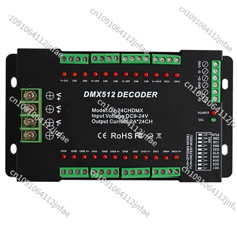 24-канальный контроллер декодирования dmx512, светодиодная цветная RGB-подсветка с контроллером с вытяжным кодом
24-канальный контроллер декодирования dmx512, светодиодная цветная RGB-подсветка с контроллером с вытяжным кодом