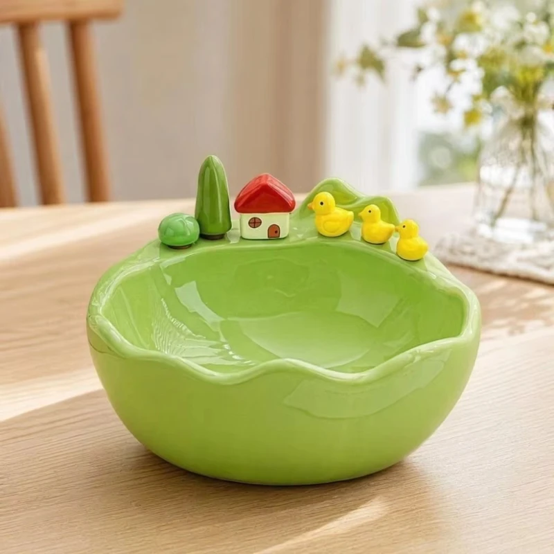 Decoration Fruit Bowl With Fork Large Capacity Geometric Pattern Fruit Serving Plate With Fruit Fork Ceramic Plate
Decoration Fruit Bowl With Fork Large Capacity Geometric Pattern Fruit Serving Plate With Fruit Fork Ceramic Plate