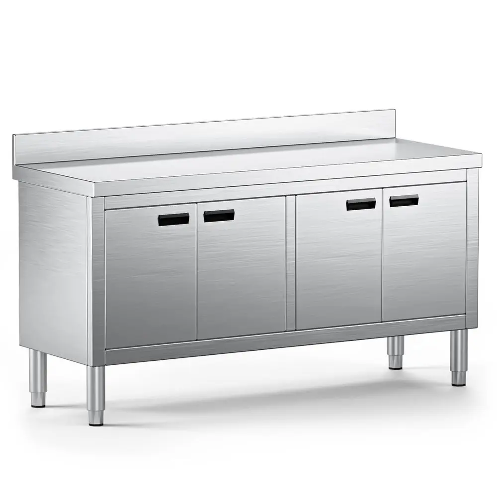 Commercial Stainless Steel Work Table with Cabinet, 59.06 x 21.65 x 35.43, Ideal for Kitchen Prep and Storage
Commercial Stainless Steel Work Table with Cabinet, 59.06 x 21.65 x 35.43, Ideal for Kitchen Prep and Storage