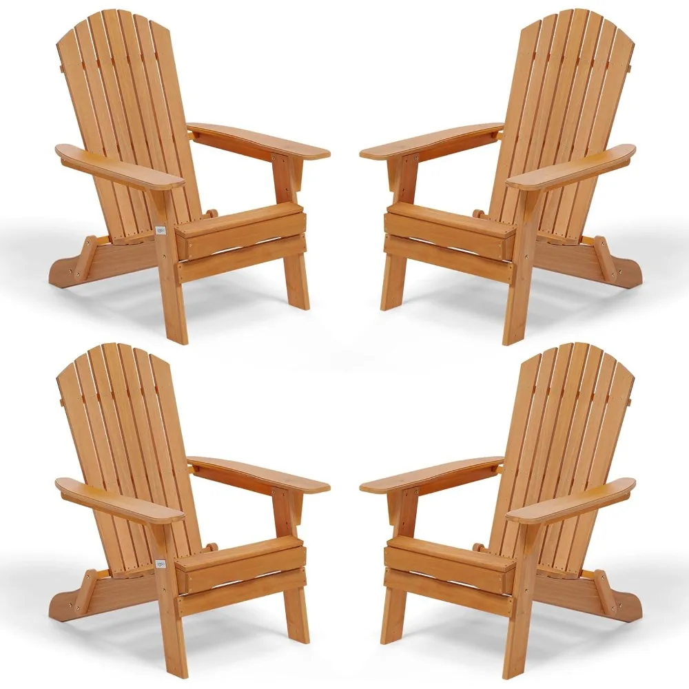 Folding Adirondack Chairs Set of 4, Wood Adirondack Chair for Outdoor, Foldable Fire Pit Chairs for Patio, BBQ, Porch
Folding Adirondack Chairs Set of 4, Wood Adirondack Chair for Outdoor, Foldable Fire Pit Chairs for Patio, BBQ, Porch