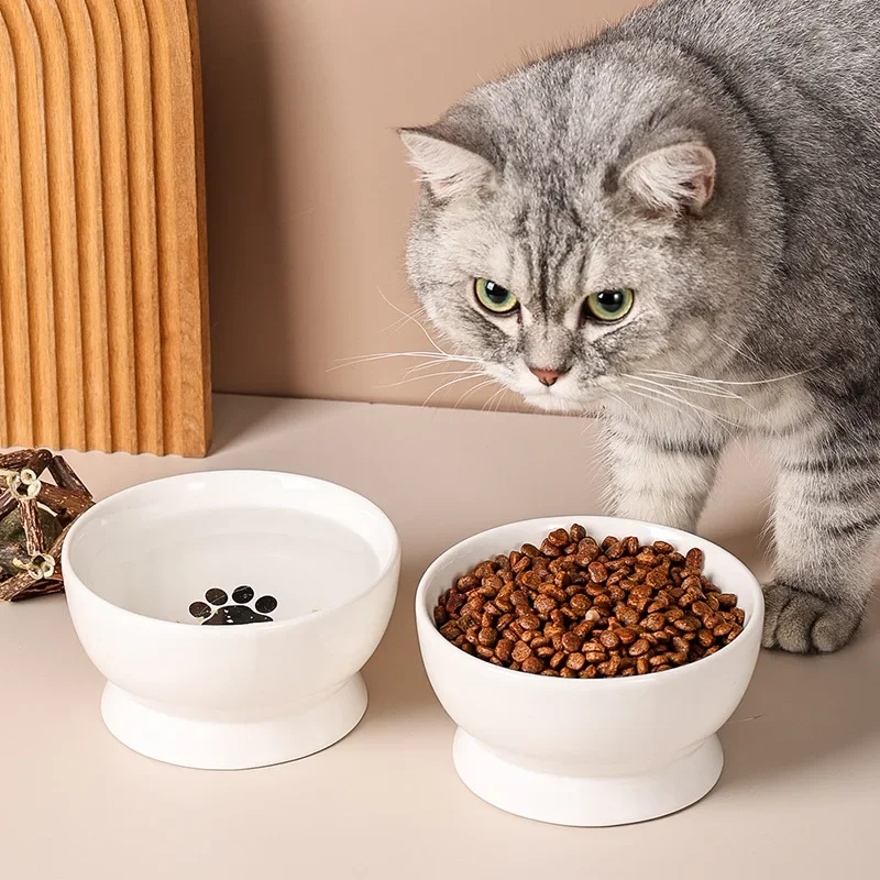 Simple Ceramic Cat Bowl Neck Protection Cartoon Claw Fish Pattern Dog Cat Water Bowl Dog Accessories
Simple Ceramic Cat Bowl Neck Protection Cartoon Claw Fish Pattern Dog Cat Water Bowl Dog Accessories