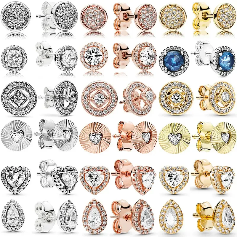 925 Sterling Silver Stud Earring Clear Sparkling Crown Heart Teardrop Halo Earrings For Women Making Wedding Party Jewelry Gift
925 Sterling Silver Stud Earring Clear Sparkling Crown Heart Teardrop Halo Earrings For Women Making Wedding Party Jewelry Gift