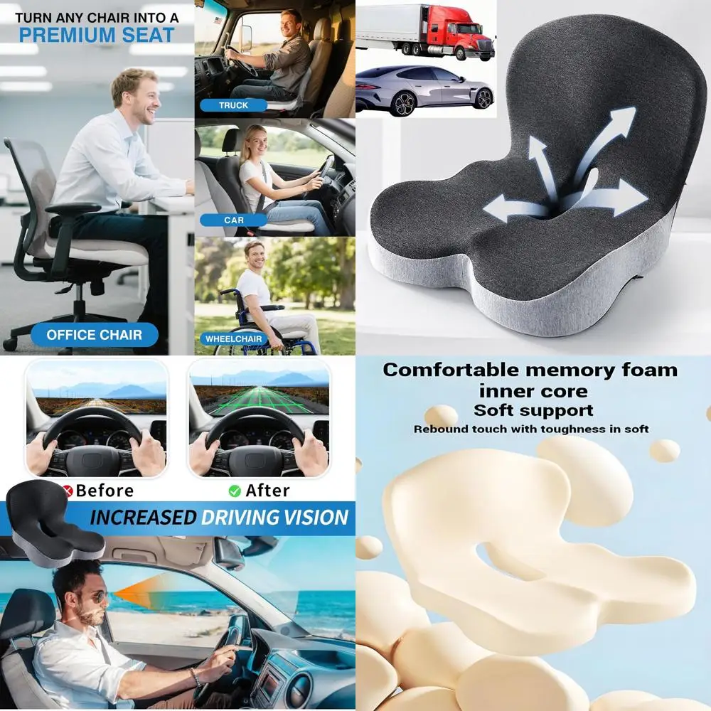 Подушка сиденья автомобиля из пены с эффектом памяти для водителя грузовика Эргономичная подушка сиденья водителя с поясничной опорой и облегчением ишиаса, идеальный автомобиль S
Подушка сиденья автомобиля из пены с эффектом памяти для водителя грузовика Эргономичная подушка сиденья водителя с поясничной опорой и облегчением ишиаса, идеальный автомобиль S