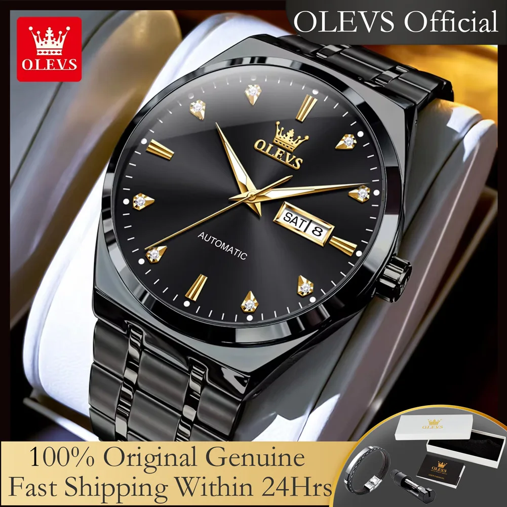 OLEVS 9811 Автоматические механические часы для мужчин с бриллиантовой шкалой, классический календарь недели, водонепроницаемые светящиеся роскошные деловые мужские часы
OLEVS 9811 Автоматические механические часы для мужчин с бриллиантовой шкалой, классический календарь недели, водонепроницаемые светящиеся роскошные деловые мужские часы