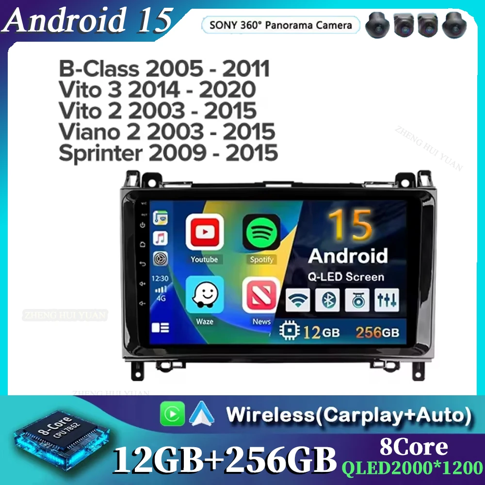 Для Mercedes-Benz B-Class T245 2005-2011 Vito 3 W447 2014-2020 Vito 2 Viano 2 W639 2003-2015 Sprinter 2009-2015 Автомобильный радиоприемник
Для Mercedes-Benz B-Class T245 2005-2011 Vito 3 W447 2014-2020 Vito 2 Viano 2 W639 2003-2015 Sprinter 2009-2015 Автомобильный радиоприемник