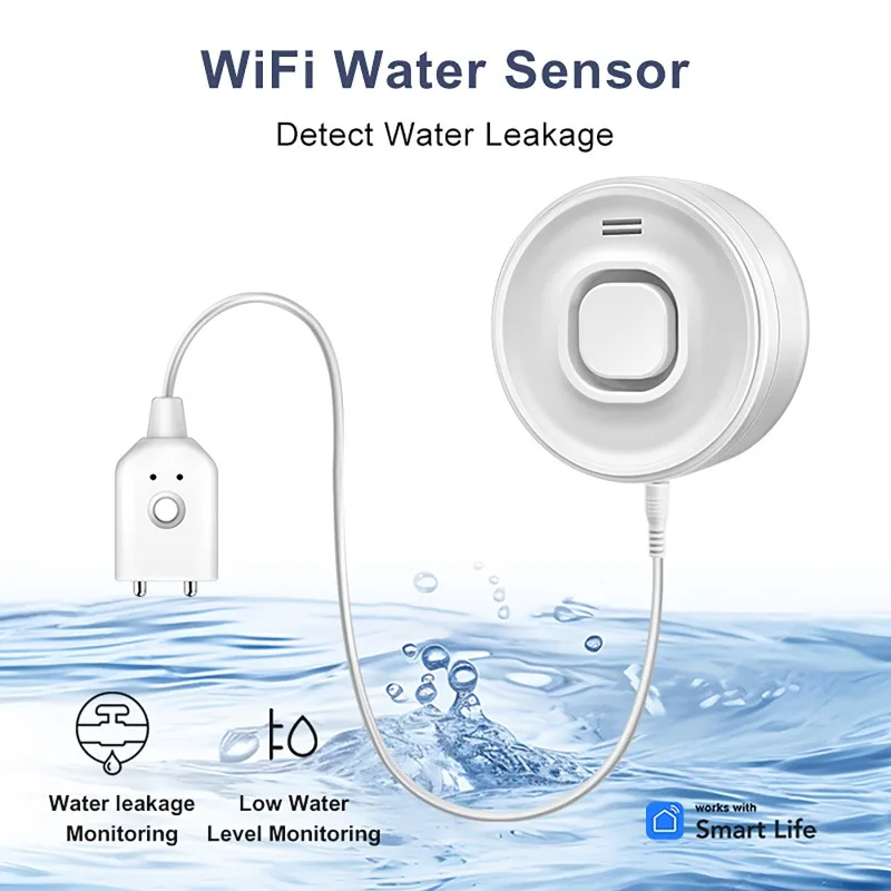 Tuya WIFI Water Leak Detector Water level Sensor 100dB High-Volume Alarm Real-Time APP Alerts Easy Setup for Home Safety
Tuya WIFI Water Leak Detector Water level Sensor 100dB High-Volume Alarm Real-Time APP Alerts Easy Setup for Home Safety