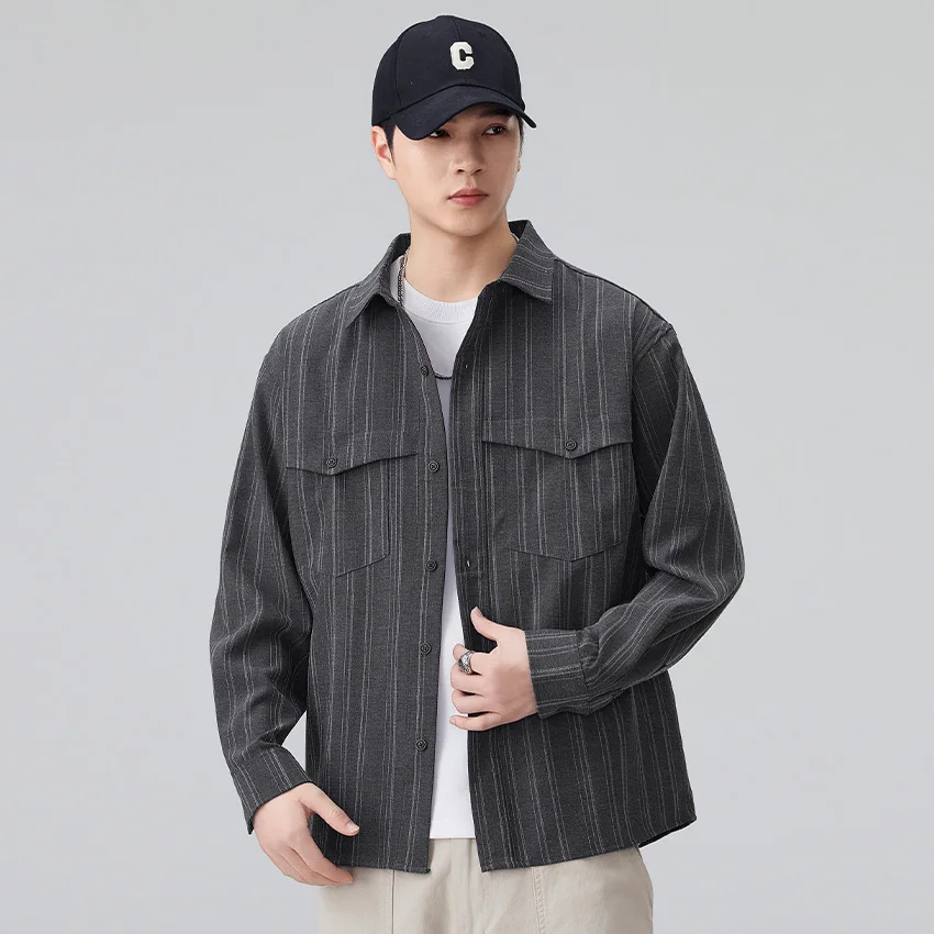 New Men Casual Loose Long Sleeve Plus Size Cardigan Shirt Male Streetwear Cargo Shirts Coat Tops Vintage Stripe Shirt
New Men Casual Loose Long Sleeve Plus Size Cardigan Shirt Male Streetwear Cargo Shirts Coat Tops Vintage Stripe Shirt