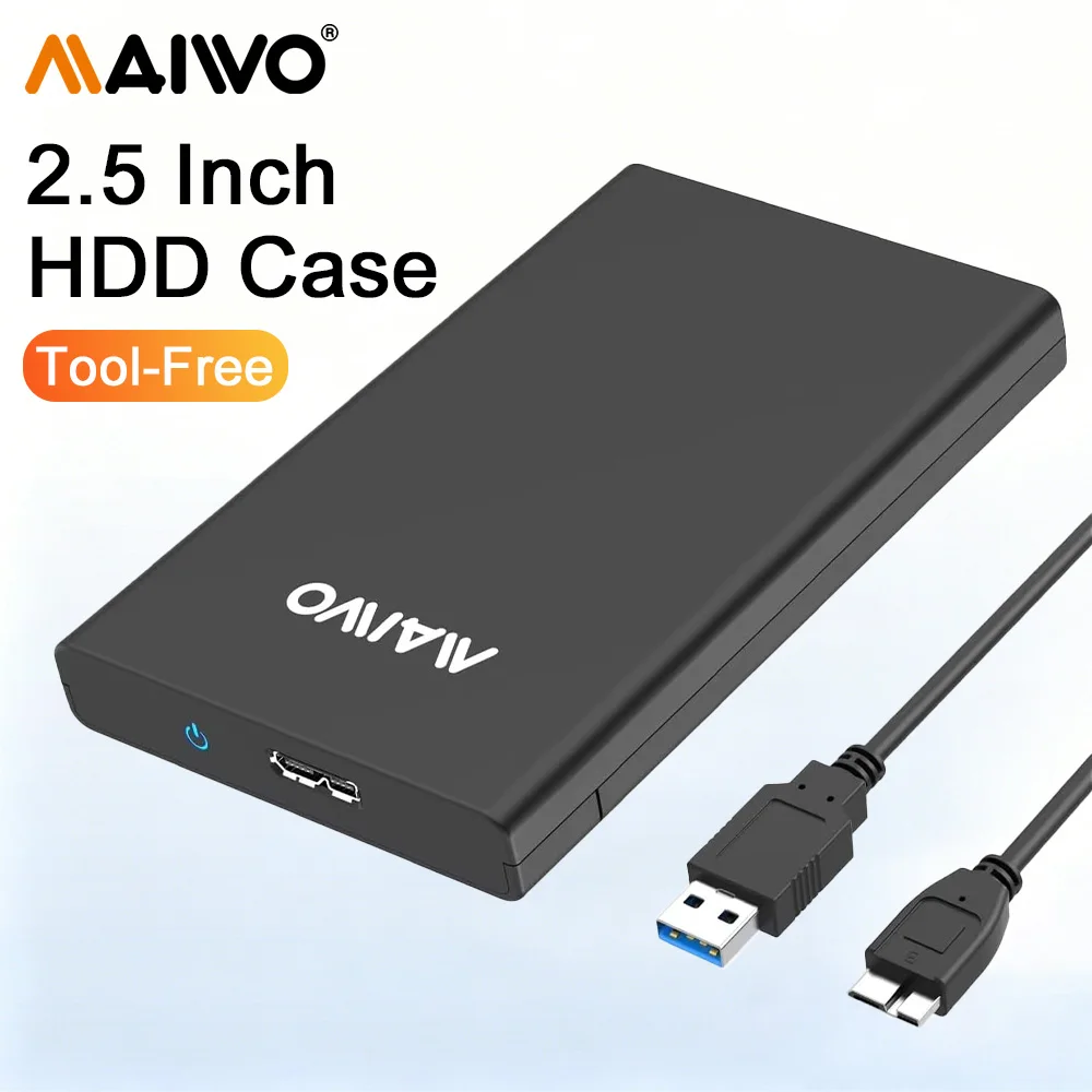 MAIWO Hard Drive Enclosure for 2.5 inch SATA HDD SSD 7-9.5mm USB 3.0 with UASP 6TB Capacity Tool Free External Hard Drive Case
MAIWO Hard Drive Enclosure for 2.5 inch SATA HDD SSD 7-9.5mm USB 3.0 with UASP 6TB Capacity Tool Free External Hard Drive Case