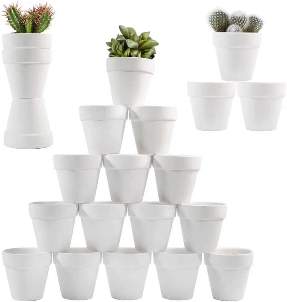 3 Inch Terracotta Pots 22 Pack Clay Flower Pots with Drainage Hole, Succulent Plant Pot, Cactus Planter, White
3 Inch Terracotta Pots 22 Pack Clay Flower Pots with Drainage Hole, Succulent Plant Pot, Cactus Planter, White