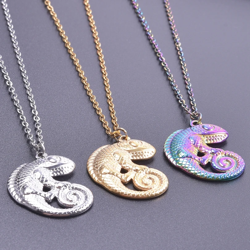 Punk Animal Lizard Necklace Stainless Steel Charm Necklaces For Women/Men Accessories Chain Around Neck Decoration Jewelry Colar
Punk Animal Lizard Necklace Stainless Steel Charm Necklaces For Women/Men Accessories Chain Around Neck Decoration Jewelry Colar