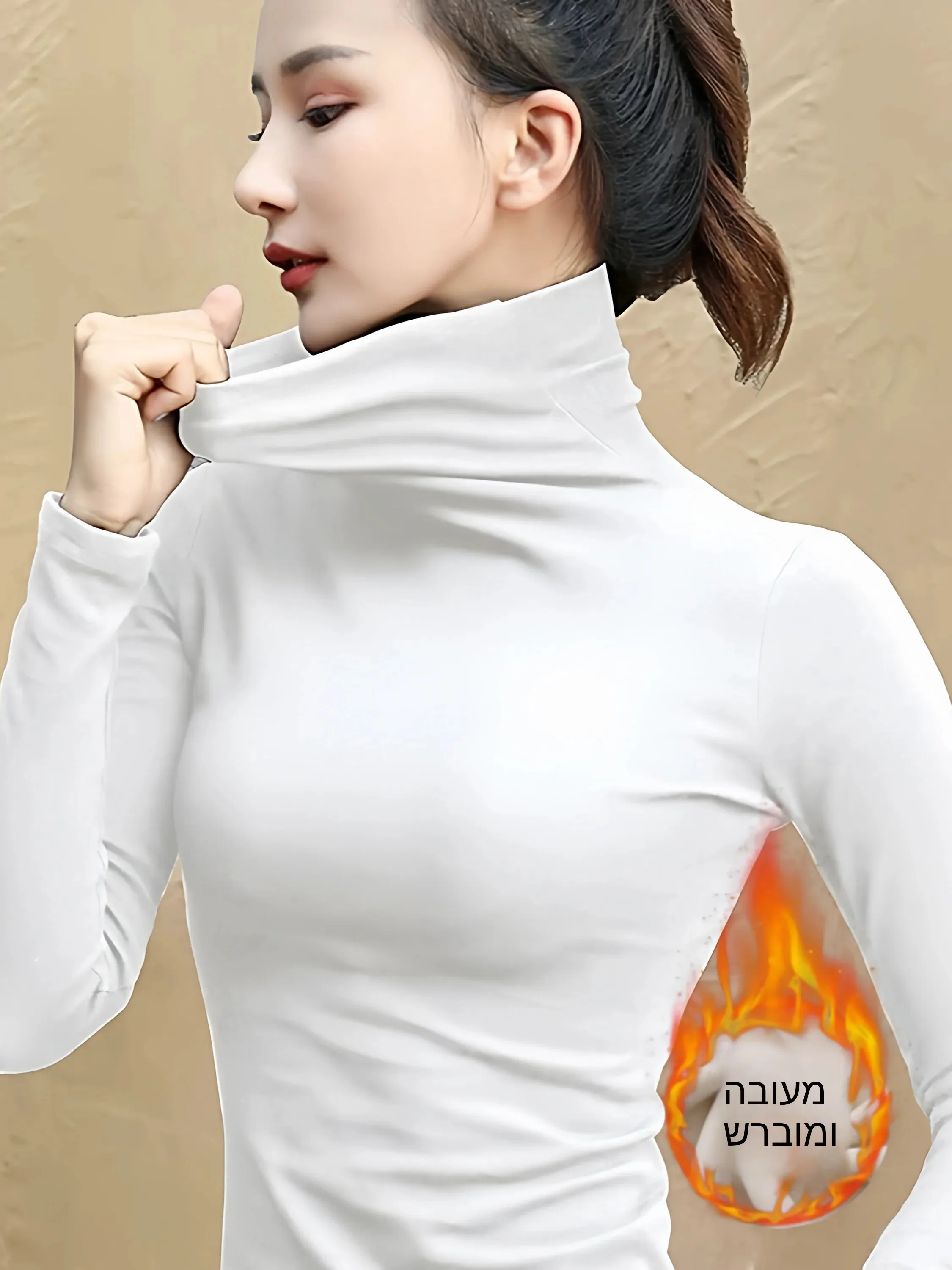 Women's High Collar Long Sleeve Fleece Lined Base Layer Shirt Thin Brushed Inner Wear plus Size Slim Fit T-Shirt Underwear
Women's High Collar Long Sleeve Fleece Lined Base Layer Shirt Thin Brushed Inner Wear plus Size Slim Fit T-Shirt Underwear