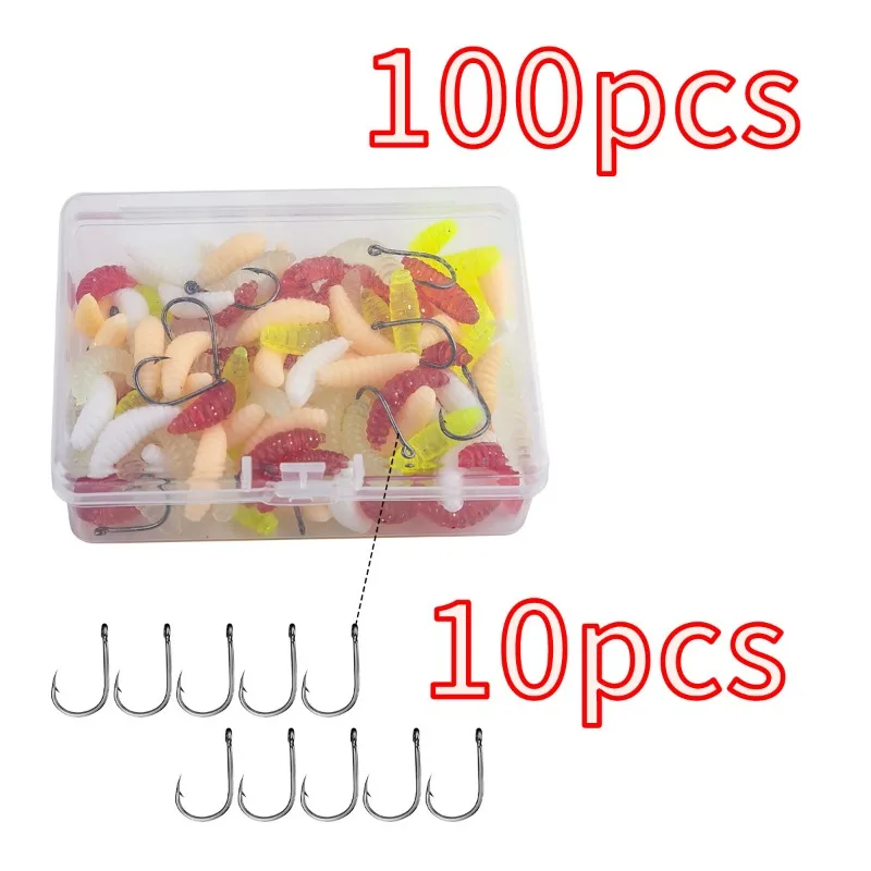 100 Pieces Fishing Lures 10pcs Hook Maggot Fly Fishing Wet Trout Flies Worm Bait for Trout Perch Bass Fishing Fly Insect Lures
100 Pieces Fishing Lures 10pcs Hook Maggot Fly Fishing Wet Trout Flies Worm Bait for Trout Perch Bass Fishing Fly Insect Lures