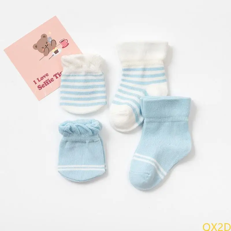 QX2D 4 Pairs/Set Baby Gloves Socks Set Scratch Resistant Breathable Autumn Winter
QX2D 4 Pairs/Set Baby Gloves Socks Set Scratch Resistant Breathable Autumn Winter