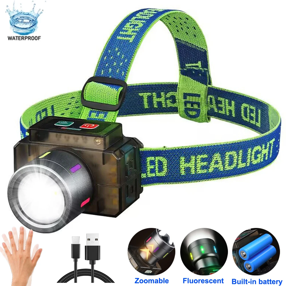 Bright LED+COB Sensor Headlamp Zoomable Head Flashlight Type-C Rechargeable Waterproof 18650 Headlight for Camping Fishing BBQ
Bright LED+COB Sensor Headlamp Zoomable Head Flashlight Type-C Rechargeable Waterproof 18650 Headlight for Camping Fishing BBQ