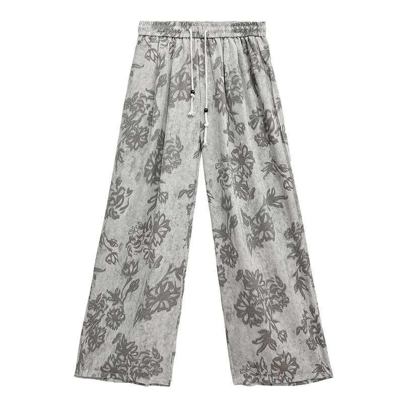 retro printed high waisted straight leg wide leg pants for women in summer, loose and slim fit, versatile and lazy casual pants
retro printed high waisted straight leg wide leg pants for women in summer, loose and slim fit, versatile and lazy casual pants
