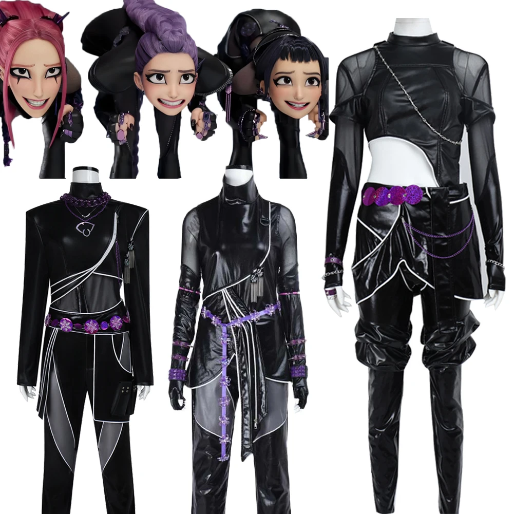 Rumi Zoey Mira Cosplay Black Jumpsuit Combat Costume Demon Hunter of KPop Roleplay Outfits Women Halloween Carnival Party Suits
Rumi Zoey Mira Cosplay Black Jumpsuit Combat Costume Demon Hunter of KPop Roleplay Outfits Women Halloween Carnival Party Suits