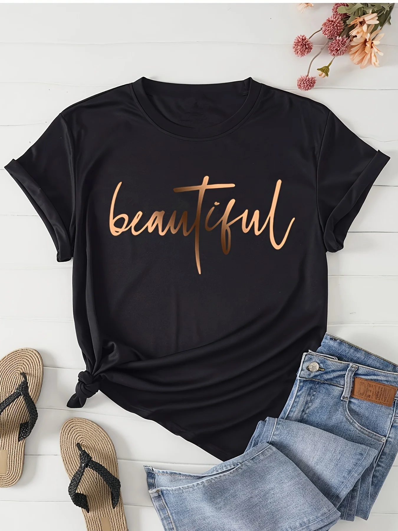 Модная женская футболка с круглым вырезом и принтом в виде букв, стильная повседневная футболка с графическим рисунком
Модная женская футболка с круглым вырезом и принтом в виде букв, стильная повседневная футболка с графическим рисунком