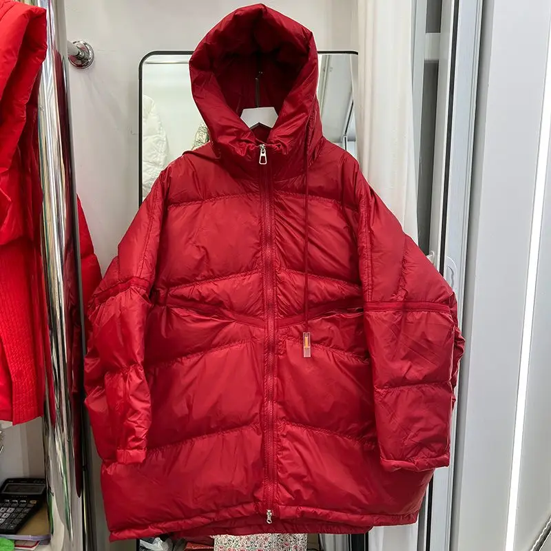 Large Size Winter New Loose Fat 120KG Medium and Long Down Jacket Women's Hooded Korean Version Mother Bat Sleeve Down Coats
Large Size Winter New Loose Fat 120KG Medium and Long Down Jacket Women's Hooded Korean Version Mother Bat Sleeve Down Coats