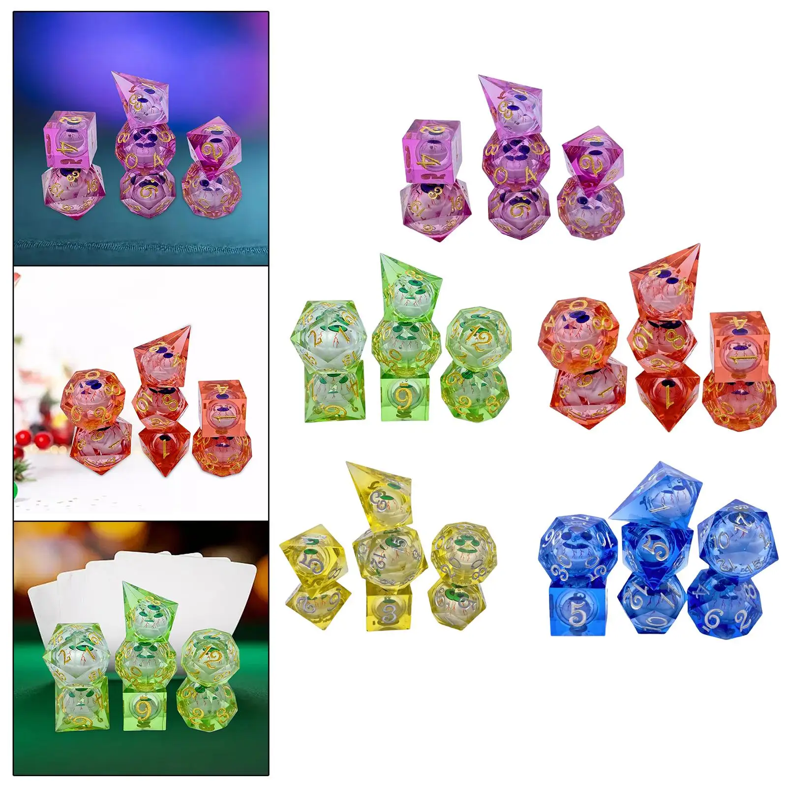 7 Pieces Polyhedral Dices, Role Playing Dice, Family Table Game Family Games Accessaries for Party
7 Pieces Polyhedral Dices, Role Playing Dice, Family Table Game Family Games Accessaries for Party