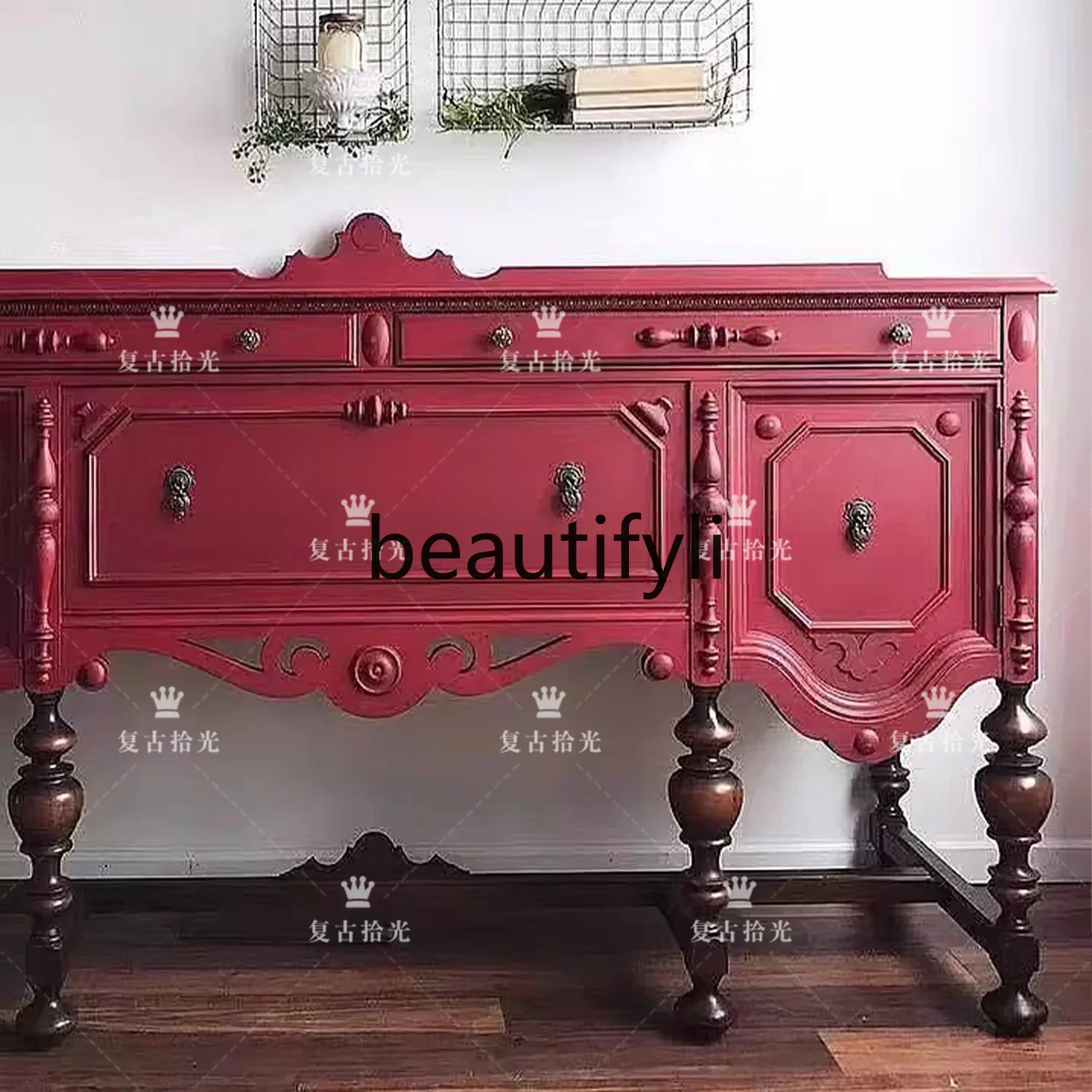 D80 Vintage French retro solid wood carving flower porch American retro decoration foyer locker
D80 Vintage French retro solid wood carving flower porch American retro decoration foyer locker